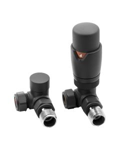 Reina Modal corner TRV valves in anthracite grey
