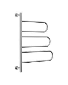 Reina Orne Polished Stainless Steel dry electric heated towel rail — 750mm x 550mm front view product image