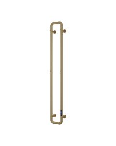 Reina Pelmo Brushed Brass dry electric heated towel rail — 1500mm x 200mm front view product image