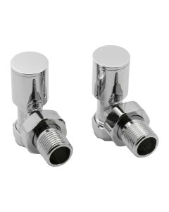 Reina Portland angled radiator valves in chrome