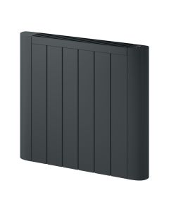 Reina Serre Anthracite WiFi horizontal electric designer radiator — 580mm x 640mm front view product image