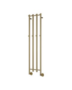Reina Solara Brushed Brass dry electric heated towel rail — 1500mm x 400mm front view product image