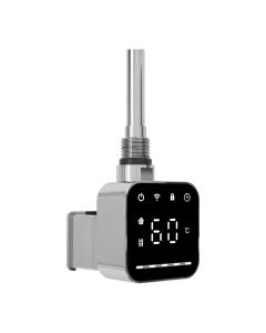 Reina chrome square thermostatic WiFi heating element 300W – smart bathroom element with app control and timer