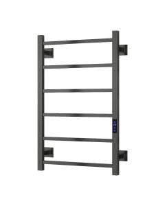 Reina Velino Gun Metal dry electric heated towel rail — 800mm x 500mm front view product image