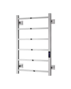 Reina Velino Polished Stainless Steel dry electric heated towel rail — 800mm x 500mm front view product image