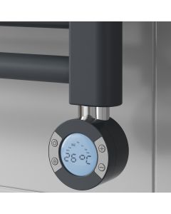Reina anthracite weekly programmable thermostatic control – IP44 element with 7-day timer and child lock