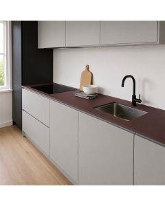 Rosso Askja FENIX NTM worktop 0770 fitted in a kitchen - ultra matt red surface