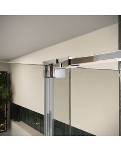 700mm shower side panel in chrome - top rail corner connector - DUSC Momentum - Scudo Momentum alternative
