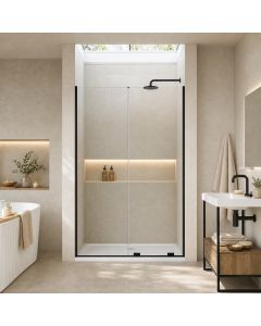 700mm shower side panel in black - 8mm glass corner enclosure - DUSC Momentum - Scudo Momentum alternative