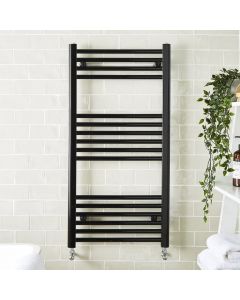 KARTELL K-Rail 400x800mm Black Heated Towel Rail | 22mm Matt 