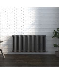 Vintage Traditional Horizontal 3 Column Radiator -600Hx1177W - Anthracite