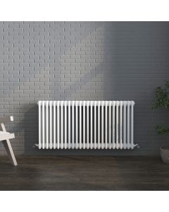 Vintage Traditional Horizontal 3 Column Radiator -600Hx1177W - White