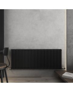 Vintage Traditional Horizontal 3 Column Radiator -600Hx1578W - Black