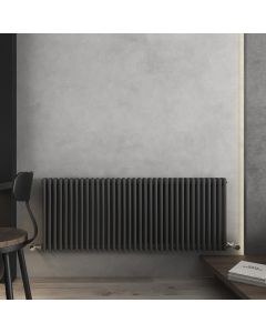 Vintage Traditional Horizontal 3 Column Radiator -600Hx1578W - Anthracite