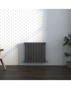 Vintage Traditional Horizontal 3 Column Radiator -600Hx643W - Anthracite