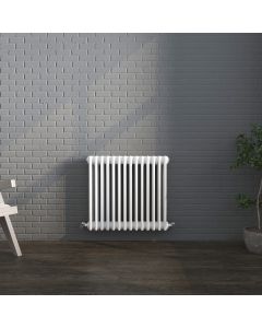 Vintage Traditional Horizontal 3 Column Radiator -600Hx643W - White