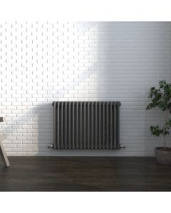 Vintage Traditional Horizontal 3 Column Radiator -600Hx821W - Anthracite