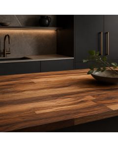 walnut solid wood worktop kitchen island roomset - De Terra walnut worktops