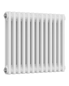 White 2 column radiator 500mm high x 605mm wide. Traditional cast iron style horizontal radiator from DUSC Columns
