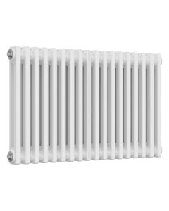 White 2 column radiator 500mm high x 830mm wide. Traditional cast iron style horizontal radiator from DUSC Columns