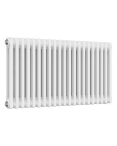 White 2 column radiator 500mm high x 965mm wide. Traditional cast iron style horizontal radiator from DUSC Columns