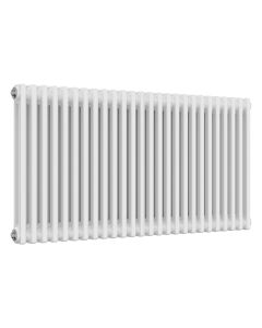 White 2 column radiator 600mm high x 1190mm wide. Traditional cast iron style horizontal radiator from DUSC Columns