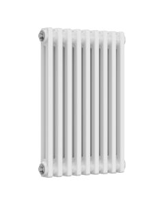 White 2 column radiator 600mm high x 425mm wide. Traditional cast iron style horizontal radiator from DUSC Columns