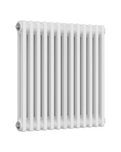 White 2 column radiator 600mm high x 605mm wide. Traditional cast iron style horizontal radiator from DUSC Columns