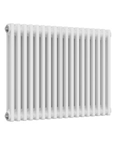 White 2 column radiator 600mm high x 830mm wide. Traditional cast iron style horizontal radiator from DUSC Columns