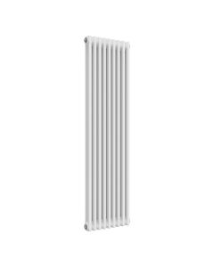 White 2 column radiator 1500mm high x 425mm wide. Tall narrow cast iron style vertical radiator from DUSC Columns