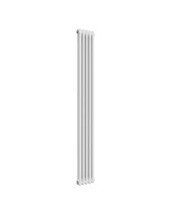 White 2 column radiator 1800mm high x 245mm wide. Tall narrow cast iron style vertical radiator from DUSC Columns