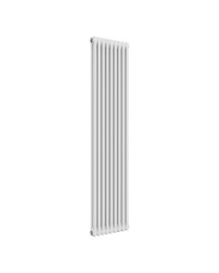 White 2 column radiator 1800mm high x 425mm wide. Tall narrow cast iron style vertical radiator from DUSC Columns