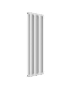 White 2 column radiator 1800mm high x 560mm wide. Tall narrow cast iron style vertical radiator from DUSC Columns