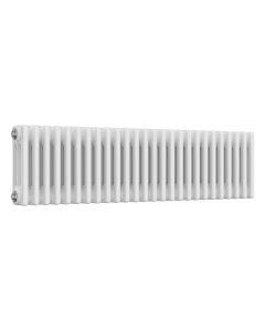 White 3 column radiator 300mm high x 1190mm wide. Traditional cast iron style horizontal radiator from DUSC Columns