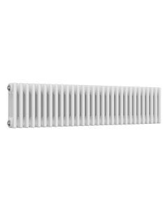 White 3 column radiator 300mm high x 1370mm wide. Traditional cast iron style horizontal radiator from DUSC Columns