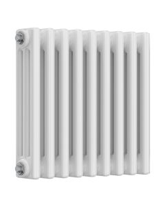 White 3 column radiator 400mm high x 425mm wide. Traditional cast iron style horizontal radiator from DUSC Columns