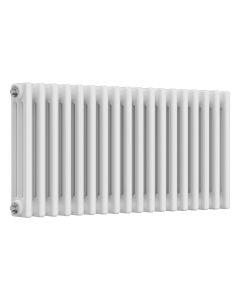 White 3 column radiator 400mm high x 830mm wide. Traditional cast iron style horizontal radiator from DUSC Columns