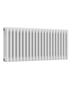 White 3 column radiator 400mm high x 965mm wide. Traditional cast iron style horizontal radiator from DUSC Columns