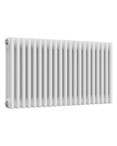 White 3 column radiator 500mm high x 965mm wide. Traditional cast iron style horizontal radiator from DUSC Columns