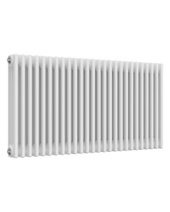 White 3 column radiator 600mm high x 1190mm wide. Traditional cast iron style horizontal radiator from DUSC Columns