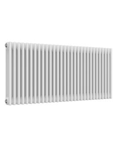 White 3 column radiator 600mm high x 1370mm wide. Traditional cast iron style horizontal radiator from DUSC Columns