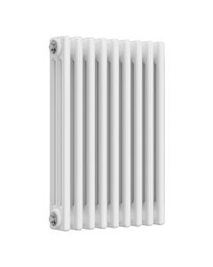 White 3 column radiator 600mm high x 425mm wide. Traditional cast iron style horizontal radiator from DUSC Columns