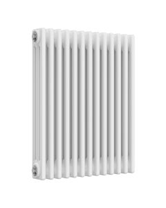 White 3 column radiator 750mm high x 605mm wide. Traditional cast iron style horizontal radiator from DUSC Columns