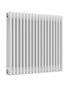 White 3 column radiator 750mm high x 830mm wide. Traditional cast iron style horizontal radiator from DUSC Columns