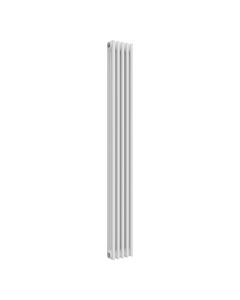 White 3 column radiator 1800mm high x 245mm wide. Tall narrow cast iron style vertical radiator from DUSC Columns