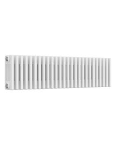 White 4 column radiator 300mm high x 1190mm wide. Traditional cast iron style horizontal radiator from DUSC Columns