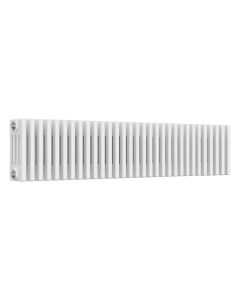 White 4 column radiator 300mm high x 1370mm wide. Traditional cast iron style horizontal radiator from DUSC Columns