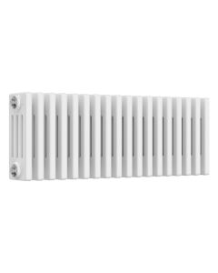 White 4 column radiator 300mm high x 830mm wide. Traditional cast iron style horizontal radiator from DUSC Columns