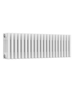 White 4 column radiator 300mm high x 965mm wide. Traditional cast iron style horizontal radiator from DUSC Columns