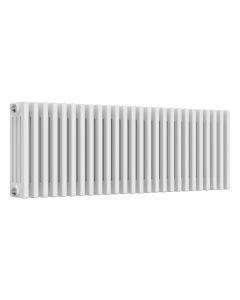 White 4 column radiator 400mm high x 1190mm wide. Traditional cast iron style horizontal radiator from DUSC Columns